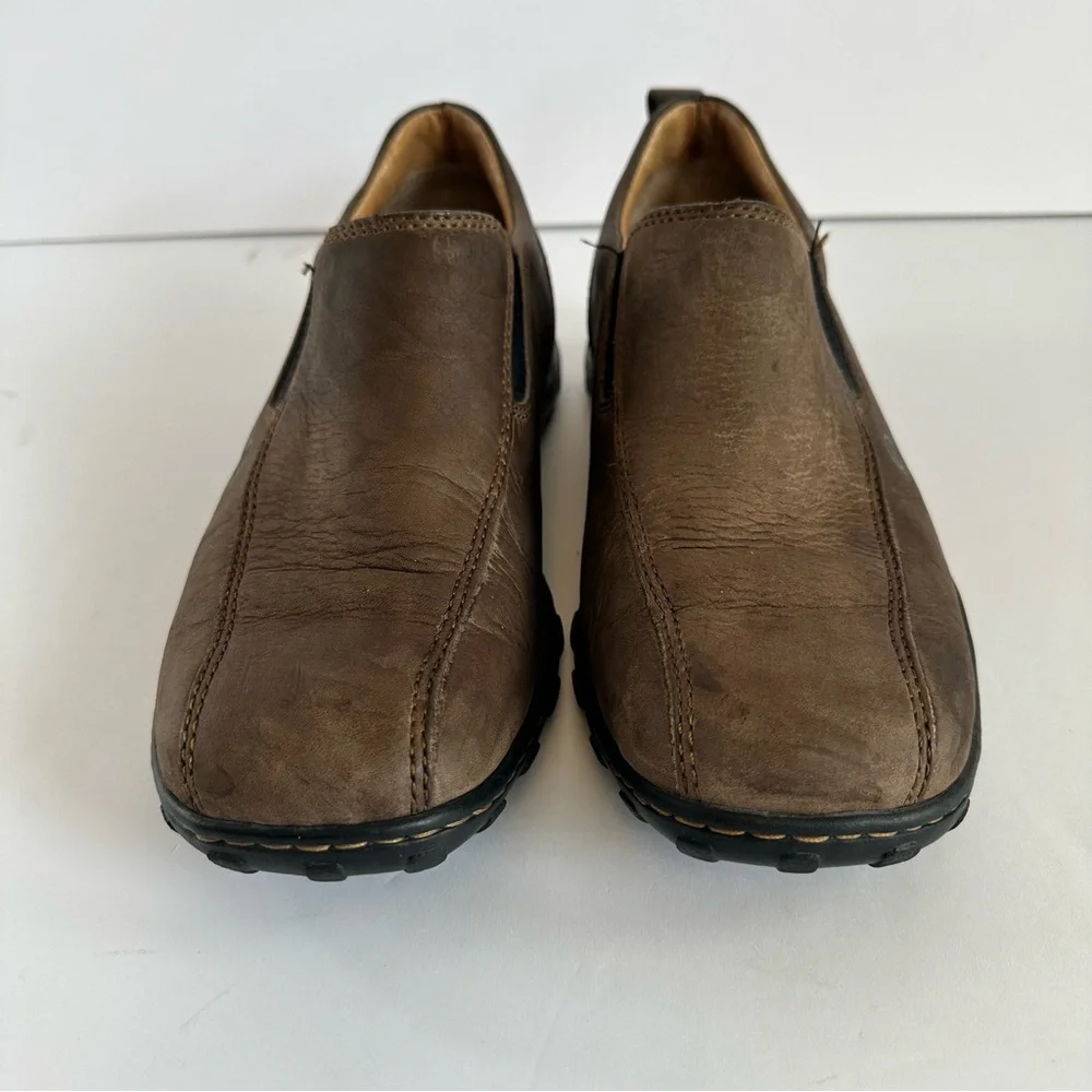Born Mens Brown Leather Loafer Slip On Shoes Size‎ 9 Casual Comfort